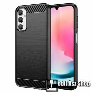 OTT! CARBON szilikon védő tok / hátlap - FEKETE - karbon mintás, ERŐS VÉDELEM! - SAMSUNG Galaxy A24 4G (SM-A245F/DS) kép