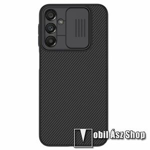 NILLKIN CAMSHIELD műanyag védőtok, szilikon betétes, eltolható kameravédő fedéllel, ERŐS VÉDELEM - FEKETE - SAMSUNG Galaxy A24 4G (SM-A245F/DS) - GYÁRI kép