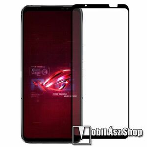 Előlap védő karcálló edzett üveg - FEKETE - 0, 3mm, 9H, A teljes felületén tapad, a teljes kijelzőt védi - ASUS ROG Phone 6 / 6 Pro / 6D / 7 / 7 Ultimate kép