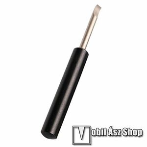 UNIVERZÁLIS karóra hátlap nyitó - 1db, fém, kis méret, hordozható, csúszásmentes fogantyú, 105x13mm - FEKETE / EZÜST kép