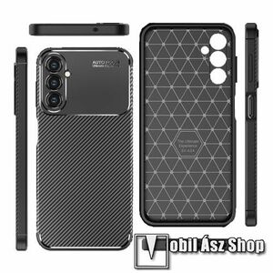 OTT! CARBON PRO szilikon védő tok / hátlap - FEKETE - karbon mintás, ERŐS VÉDELEM! - SAMSUNG Galaxy A24 4G (SM-A245) kép
