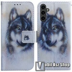 Notesz / mappa tok - FARKAS MINTÁS - oldalra nyíló, rejtett mágneses záródás, bankkártyatartó zsebek, asztali tartó funkció, szilikon belső - SAMSUNG Galaxy A24 4G (SM-A245F/DS) kép