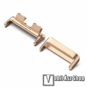 Huawei Band 10, Band 9, 9 NFC, 8, 8 NFC, Okosóra fém csatlakozó adapter, 2db / 1pár, Bármilyen 16mm-es teleszkópos szíjjal használható, Rose Gold kép