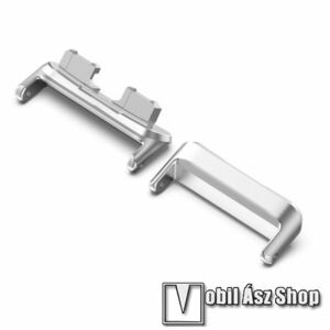 Huawei Band 10, Band 9, 9 NFC, 8, 8 NFC, Okosóra fém csatlakozó adapter, 2db / 1pár, Bármilyen 16mm-es teleszkópos szíjjal használható, Ezüst kép