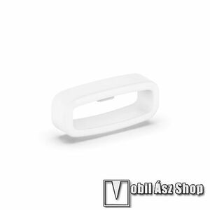 Okosóra szíj bújtató - 1db, szilikon, 18mm széles szíjakhoz, csúszásmentes, a feltüntetett méret a bujtató belső szélességét jelöli! - FEHÉR kép