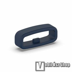 Okosóra szíj bújtató - 1db, szilikon, 18mm széles szíjakhoz, csúszásmentes, a feltüntetett méret a bujtató belső szélességét jelöli! - SÖTÉTKÉK kép