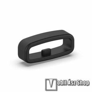 Okosóra szíj bújtató - 1db, szilikon, 18mm széles szíjakhoz, csúszásmentes, a feltüntetett méret a bujtató belső szélességét jelöli! - FEKETE kép