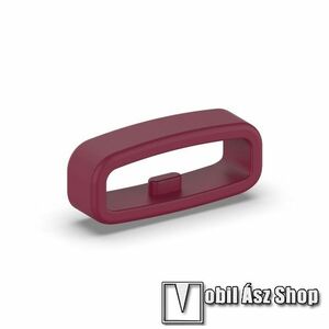Okosóra szíj bújtató - 1db, szilikon, 18mm széles szíjakhoz, csúszásmentes, a feltüntetett méret a bujtató belső szélességét jelöli! - BORDÓ kép