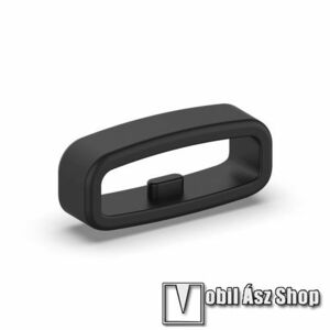 Okosóra szíj bújtató - 1db, szilikon, 20mm széles szíjakhoz, csúszásmentes, a feltüntetett méret a bujtató belső szélességét jelöli! - FEKETE kép