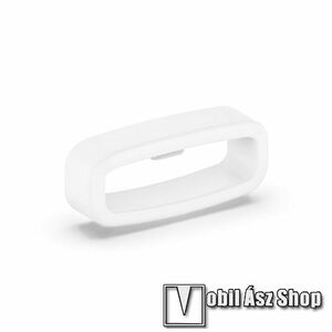 Okosóra szíj bújtató - 1db, szilikon, 20mm széles szíjakhoz, csúszásmentes, a feltüntetett méret a bujtató belső szélességét jelöli! - FEHÉR kép