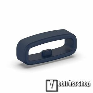 Okosóra szíj bújtató - 1db, szilikon, 22mm széles szíjakhoz, csúszásmentes, a feltüntetett méret a bujtató belső szélességét jelöli! - SÖTÉTKÉK kép