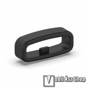 Okosóra szíj bújtató - 1db, szilikon, 22mm széles szíjakhoz, csúszásmentes, a feltüntetett méret a bujtató belső szélességét jelöli! - FEKETE kép