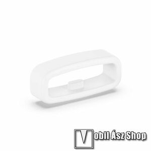 Okosóra szíj bújtató - 1db, szilikon, 22mm széles szíjakhoz, csúszásmentes, a feltüntetett méret a bujtató belső szélességét jelöli! - FEHÉR kép