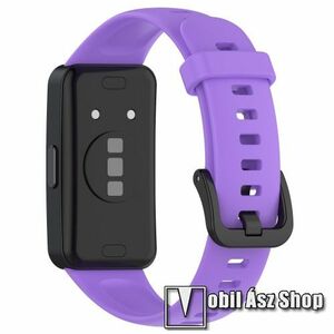 Huawei Band 10, Band 9, 9 NFC, 8, 8 NFC, Okosóra szíj, Szilikon, 130+92mm hosszú, Lila kép