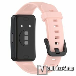 Okosóra szíj - RÓZSASZÍN - szilikon, 130+92mm hosszú - HUAWEI Band 8 kép