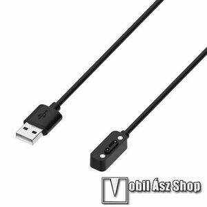 Okosóra USB töltő - mágneses, 1m hosszú - FEKETE - Xiaomi Mi Mitu 6C / 5X / 5C / U1 / 4C / 4 / 4X / 4 Pro / 3C / 2S / Mibro T5 / X5 / Z7 / P6 / Y2 / S3 / X3 / Max Pro / S5 kép