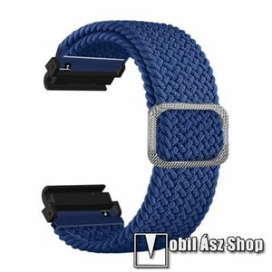 Okosóra szíj - fonott szövet körpánt - SÖTÉTKÉK - sztreccses, 220mm hosszú, TENGELY NÉLKÜL! - Xiaomi Amazfit T-Rex 2 kép