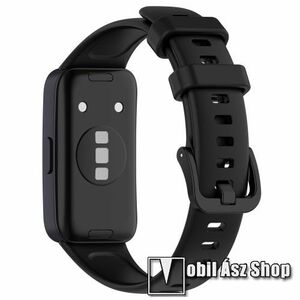 Huawei Band 10, Band 9, 9 NFC, 8, 8 NFC, Okosóra szíj, Szilikon, 92+129mm hosszú, Fekete kép