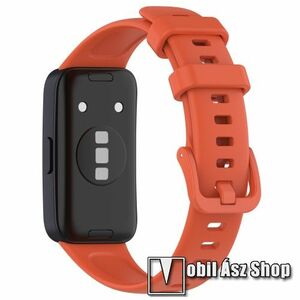 Huawei Band 10, Band 9, 9 NFC, 8, 8 NFC, Okosóra szíj, Szilikon, 92+129mm hosszú, Vérnarancs kép