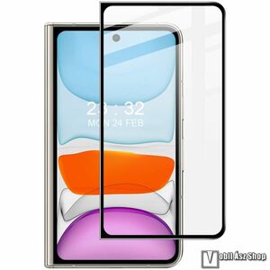IMAK Pro+ előlap védő karcálló edzett üveg - FEKETE - 9H, csak a külső kijelzőre!, A teljes felületén tapad! - A TELJES KIJELZŐT VÉDI! - Google Pixel Fold - GYÁRI kép
