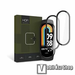 HOFI Hybrid Pro+ Okosóra Flexible 7H Nano Glass rugalmas edzett üveg - 2db, 0.3mm, 7H, A teljes képernyőt védi! - FEKETE - Xiaomi Smart Band 8 - GYÁRI kép