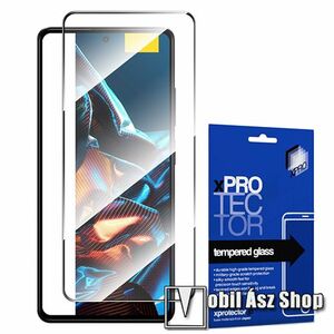 Xpro előlap védő karcálló edzett üveg - FEKETE - 9H, 0, 33mm, A teljes felületén tapad! - A TELJES KIJELZŐT VÉDI! - Xiaomi Poco X5 / Redmi Note 12 5G - GYÁRI kép