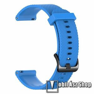 Okosóra szíj - szilikon, rombusz mintás - VILÁGOSKÉK - 125mm + 105mm hosszú, 22mm széles - HUAWEI Watch GT 3 46mm / GT 3 Pro 46mm / Watch 3 46mm / Watch 3 Pro 48mm / SAMSUNG Watch3 45mm / Xiaomi Watch S2 / Amazfit GTR 4 46mm kép