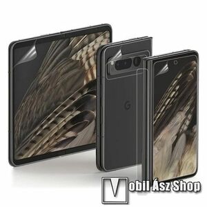 TPU képernyővédő / hátlapvédő fólia - Ultra Clear, 1 szett, külső belső kijelzőre, hátlapra, zsanérra, A TELJES KIJELZŐT ÉS HÁTLAPOT VÉDI! - Google Pixel Fold kép