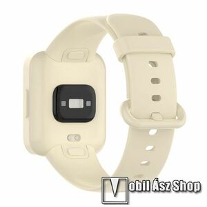 Okosóra szíj - szilikon - 85 + 120mm hosszú - BÉZS - Xiaomi Redmi Watch 2 / Redmi Watch 2 Lite / Poco Watch kép
