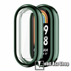 Okosóra szilikon védő tok / keret - GALVANIZÁLT ZÖLD - Szilikon előlapvédő is! - Xiaomi Smart Band 8 kép