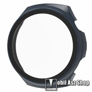 Okosóra műanyag védő tok / keret - SÖTÉTKÉK - 9H edzett üveg előlap védő is! - HUAWEI Watch 4 Pro kép