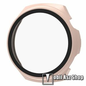Okosóra műanyag védő tok / keret - RÓZSASZÍN - 9H edzett üveg előlap védő is! - HUAWEI Watch 4 Pro kép