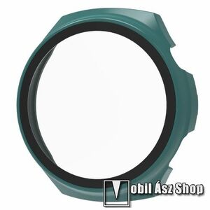 Okosóra műanyag védő tok / keret - ZÖLD - 9H edzett üveg előlap védő is! - HUAWEI Watch 4 Pro kép