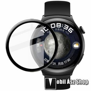 IMAK Anti-Scratch Bubble-Free HD PMMA flexibilis okosóra üvegfólia - FEKETE - 1db - A TELJES ELŐLAPOT VÉDI! - HUAWEI Watch 4 - GYÁRI kép