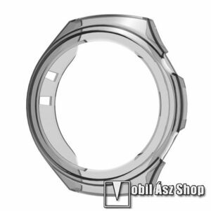 Okosóra szilikon védő tok / keret - ÁTTETSZŐ FEKETE - HUAWEI Watch 4 Pro kép
