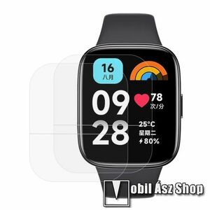 Xiaomi Redmi Watch 3 Lite, Redmi Watch 3 Active, TPU okosóra képernyővédő fólia, 2db, Clear, törlőkendővel kép