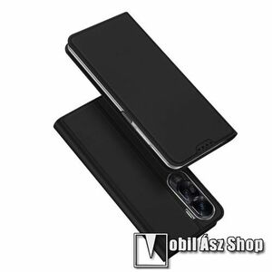DUX DUCIS SKIN PRO slim design notesz / mappa tok - FEKETE - oldalra nyíló flip cover, asztali tartó funkció, szilikon belső, mágneses záródás - HUAWEI Honor X50i / Honor 90 Lite - GYÁRI kép
