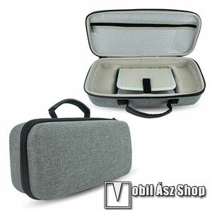 ASUS ROG Ally védőtok, hordtáska - belső puha bélés, hordozó fül, cipzár, belső hálós zseb, 5db kártyatartó, vízálló, kitámasztható, EVA, 310 x 140 x 100mm, ERŐS VÉDELEM! - SZÜRKE kép