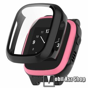 Okosóra műanyag védő tok / keret - FEKETE - 9H edzett üveg előlap védő is! - Xplora X5 Play kép