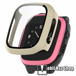 Okosóra műanyag védő tok / keret - BÉZS - 9H edzett üveg előlap védő is! - Xplora X5 Play kép