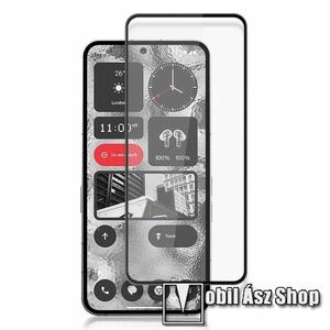 MOCOLO előlap védő karcálló edzett üveg - FEKETE - 9H, 0, 33mm, Arc Edge, A teljes kijelzőt védi, a teljes felületén tapad! - Nothing Phone (2) - GYÁRI kép