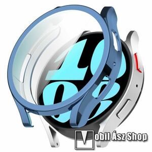 Okosóra szilikon védő tok / keret - GALVANIZÁLT KÉK - Szilikon előlapvédő is! - SAMSUNG Galaxy Watch6 40mm (SM-R930/935) kép