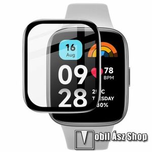 IMAK Anti-Scratch Bubble-Free HD PMMA flexibilis okosóra üvegfólia - FEKETE - 1db - A TELJES ELŐLAPOT VÉDI! - Xiaomi Redmi Watch 3 Active - GYÁRI kép