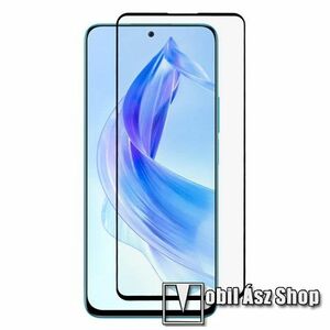 Előlap védő karcálló edzett üveg - FEKETE - 9H, Arc Edge, A teljes felületén tapad! - A TELJES KIJELZŐT VÉDI! - HUAWEI Honor X50i / X40i / Honor 90 Lite / Play7T Pro - GYÁRI kép