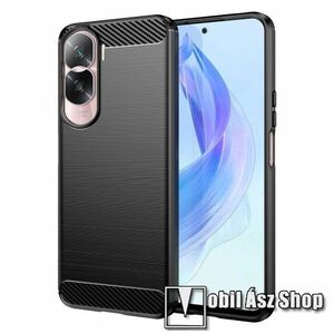 OTT! CARBON szilikon védő tok / hátlap - FEKETE - karbon mintás, ERŐS VÉDELEM! - HUAWEI Honor X50i / Honor 90 Lite kép