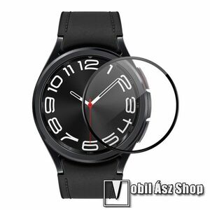 ENKAY okosóra Flexible Nano Glass rugalmas edzett üveg - FEKETE - 1db, 3D Curved, PMMA, A teljes kijelzőt védi - SAMSUNG Galaxy Watch6 Classic 43mm (SM-R950/955) - GYÁRI kép