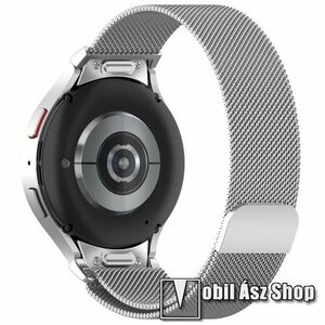 Okosóra milánói szíj - rozsdamentes acél, mágneses - 228mm hosszú, 20mm széles - EZÜST - SAMSUNG Galaxy Watch4 Classic / Watch4 / Watch5 / Watch5 Pro / Watch6 Classic / Watch6 kép