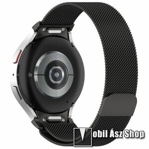 Okosóra milánói szíj - rozsdamentes acél, mágneses - 228mm hosszú, 20mm széles - FEKETE - SAMSUNG Galaxy Watch4 Classic / Watch4 / Watch5 / Watch5 Pro / Watch6 Classic / Watch6 kép