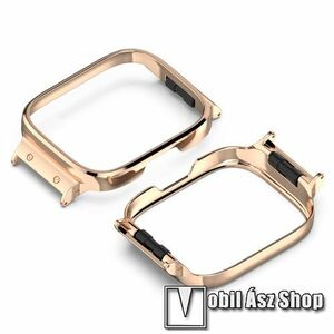 Okosóra fém védő tok / keret (bumper) - ROSE GOLD - 20mm-es teleszkópos óraszíj csatlakoztatható hozzá - Xiaomi Redmi Watch 3 Active kép