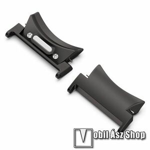 Okosóra fém csatlakozó adapter - 2db / 1pár - FEKETE - gombos gyorskioldó, bármilyen 20mm-es teleszkópos szíjjal használható - SAMSUNG Galaxy Watch4 / Galaxy Watch5 / Galaxy Watch6 kép